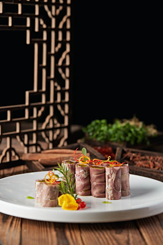 椒麻口条牛舌卷