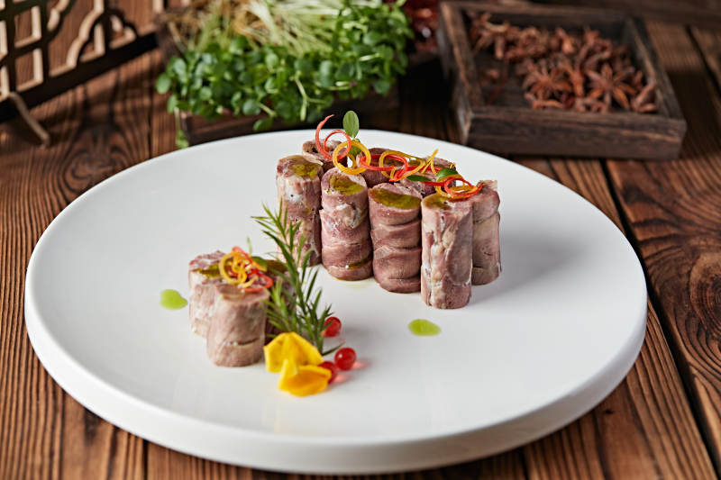 椒麻口条牛舌卷