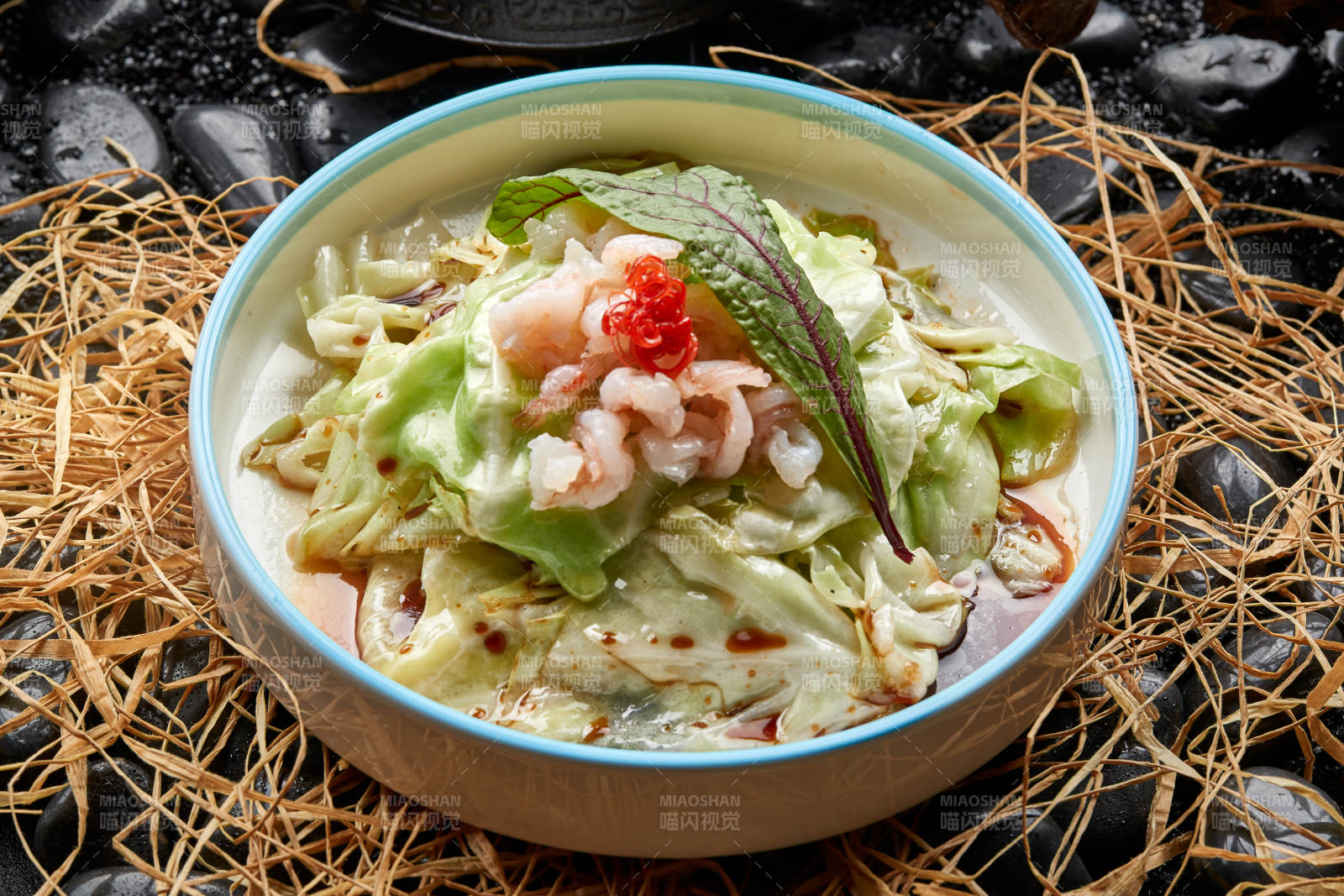 醬爆手撕包菜配蝦仁