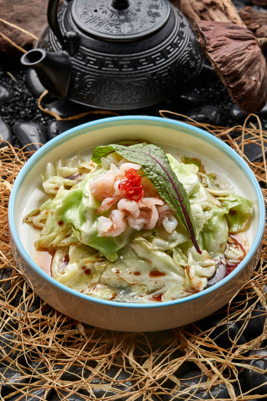 醬爆手撕包菜配蝦仁