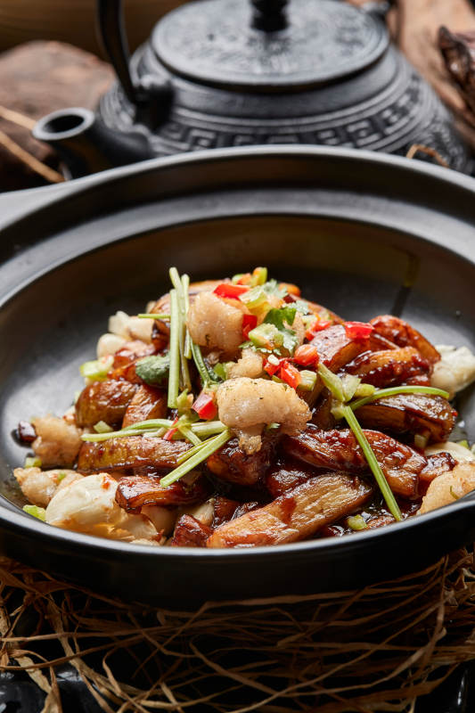 大蒜鳕鱼粒茄子煲