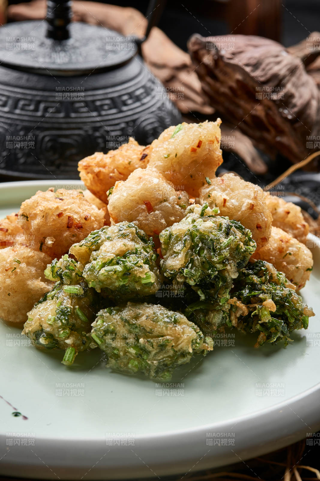 香炸土豆野菜鸡蛋丸子