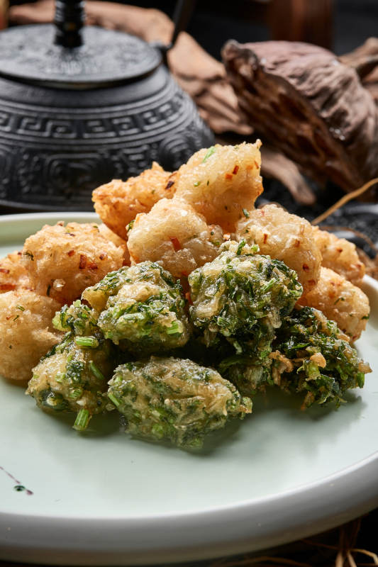 香炸土豆野菜鸡蛋丸子