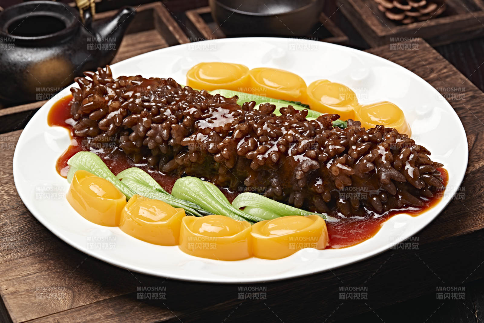 浇汁寿桃梅花参