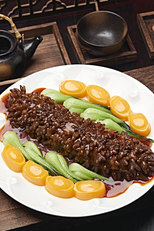 浇汁寿桃梅花参