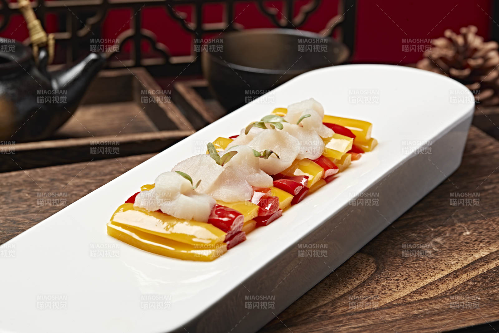 彩椒浇汁澳洲袋子瑶柱