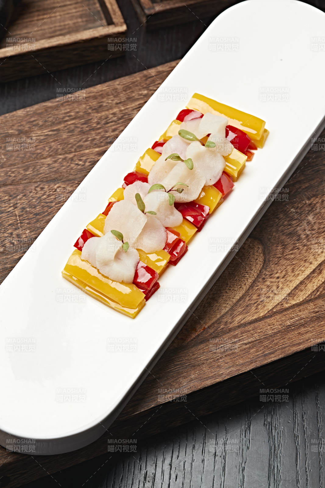 彩椒浇汁澳洲袋子瑶柱