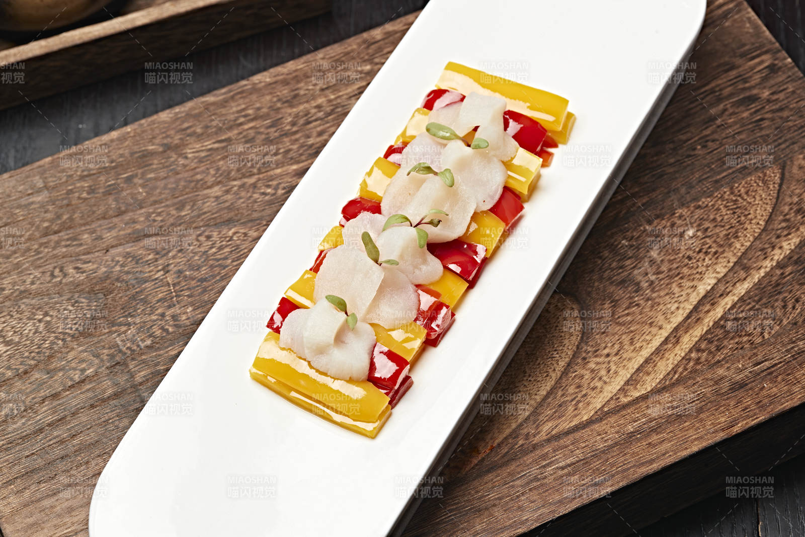 彩椒浇汁澳洲袋子瑶柱