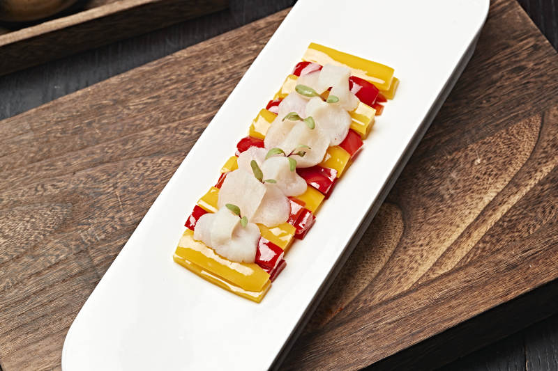 彩椒浇汁澳洲袋子瑶柱