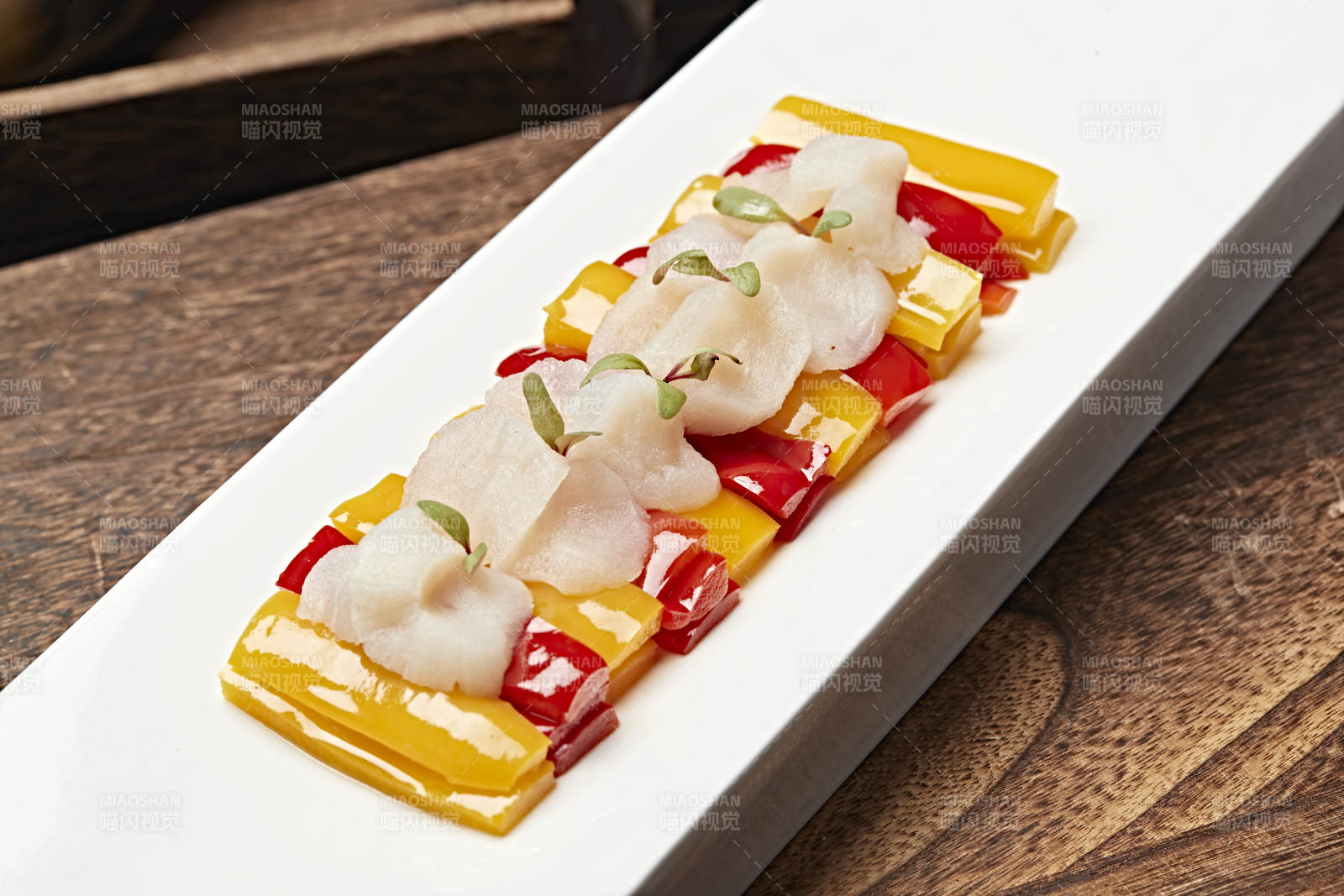 彩椒浇汁澳洲袋子瑶柱