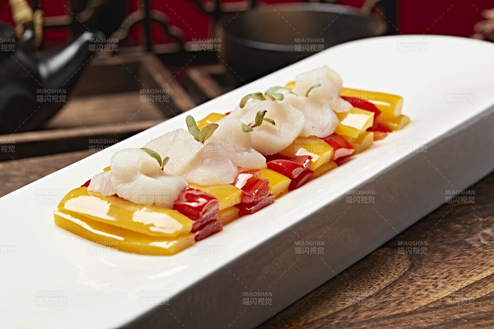 彩椒浇汁澳洲袋子瑶柱