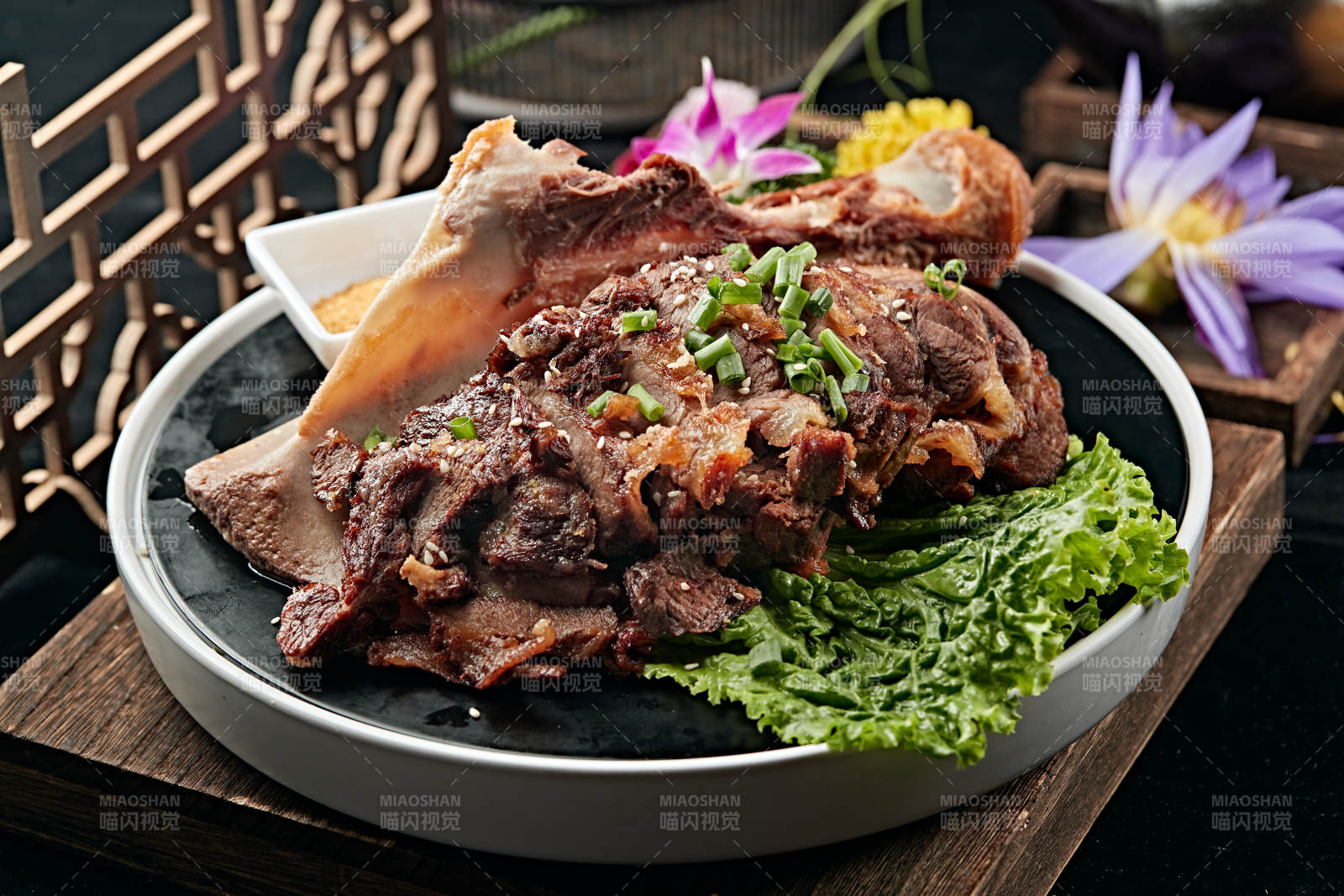 碳烤牛拆骨肉切片