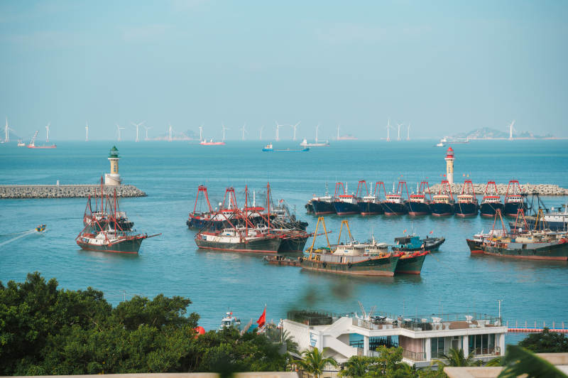 港口渔船停泊图