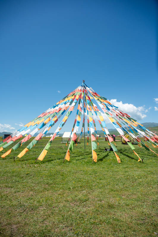 彩旗飘扬的草原