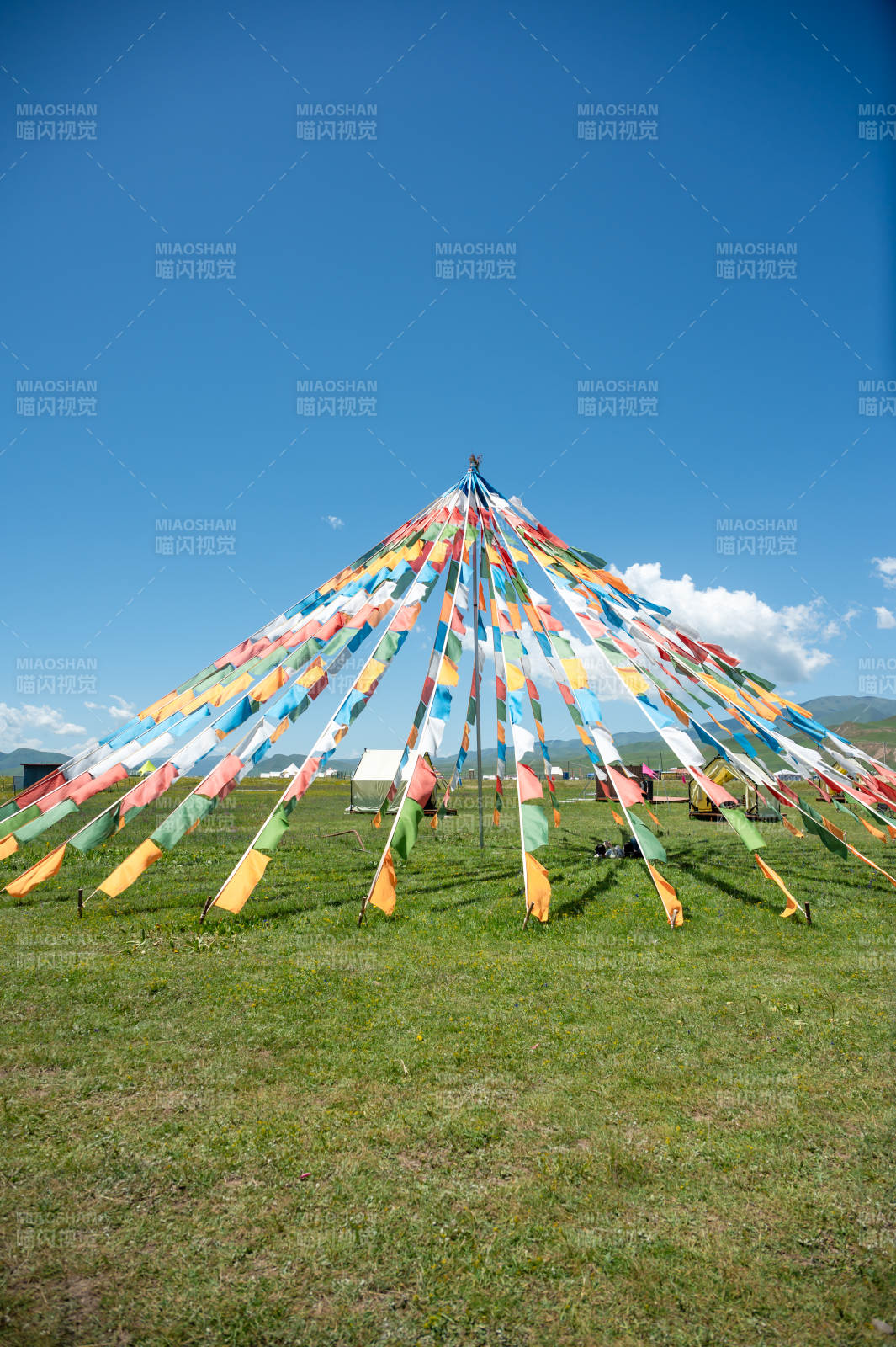 彩旗飘扬的草原