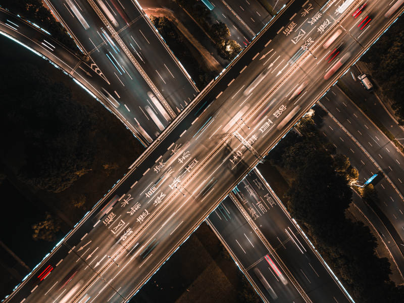 夜色下的友新城市立交桥