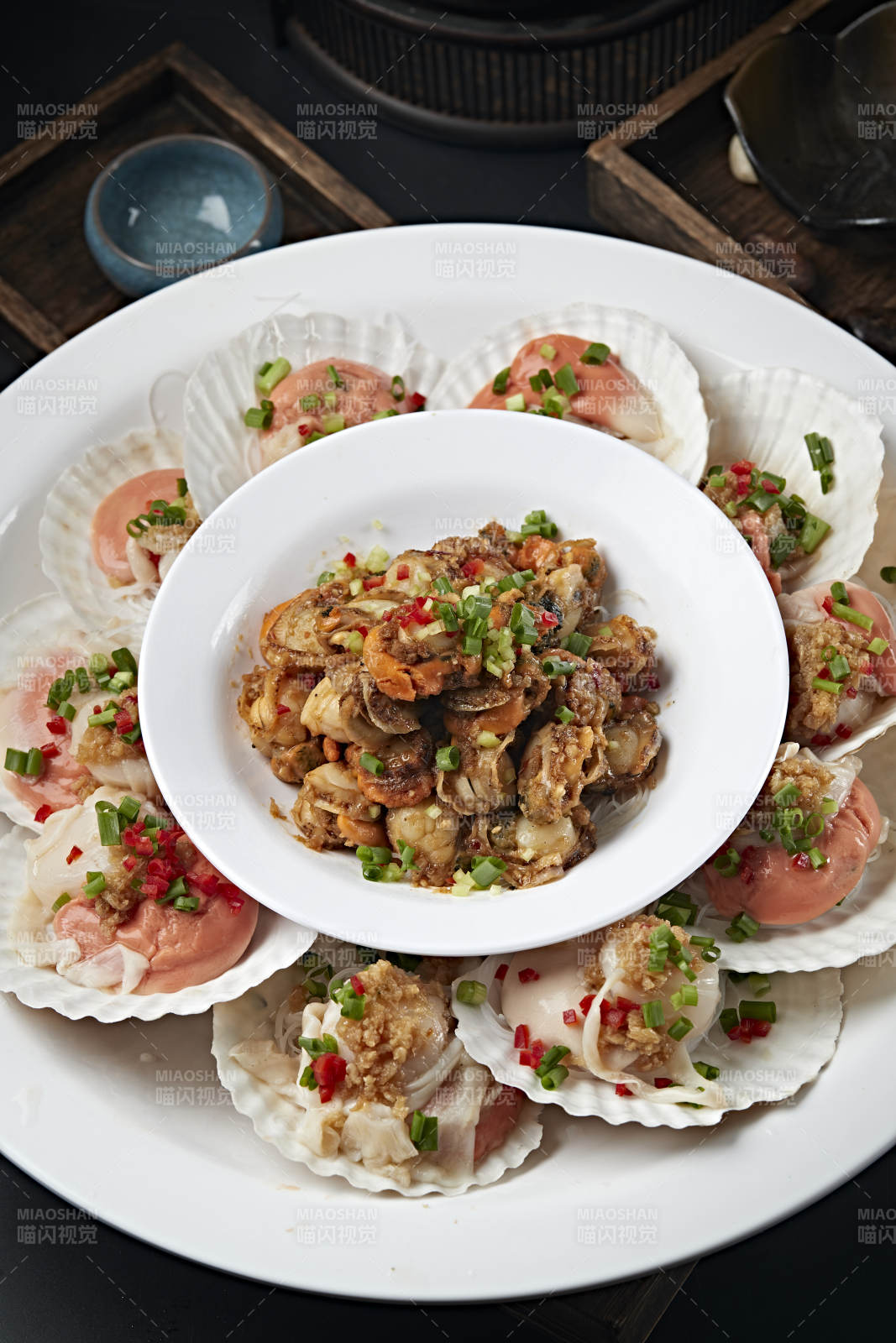 蒜蓉蒸扇贝爆炒贝丁扇贝两吃