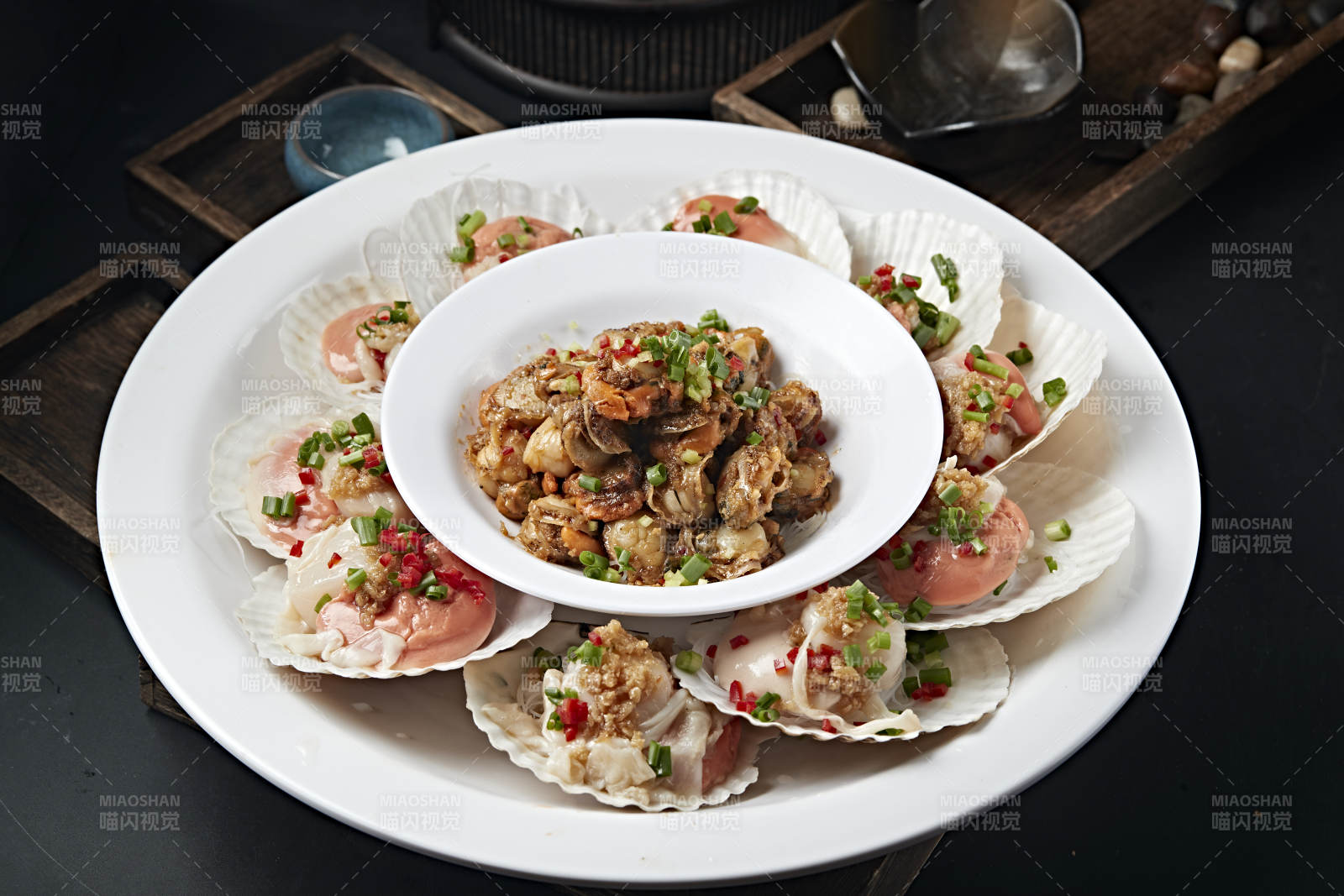 蒜蓉蒸扇贝爆炒贝丁扇贝两吃