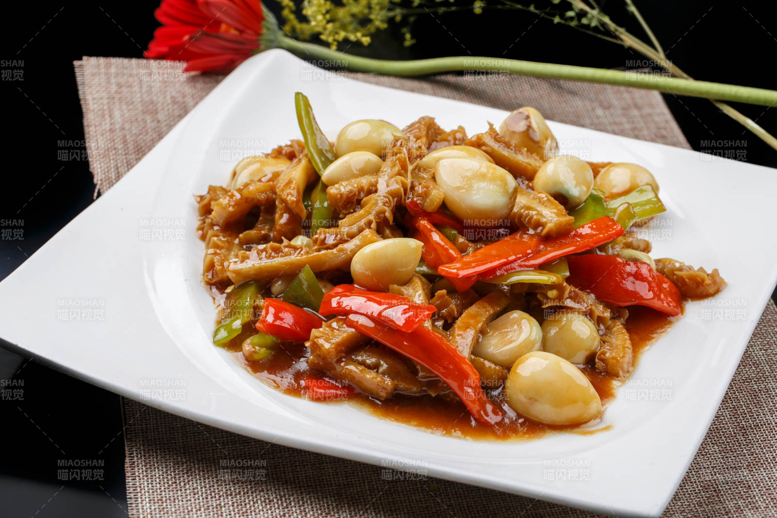 香辣彩椒蒜香金錢肚