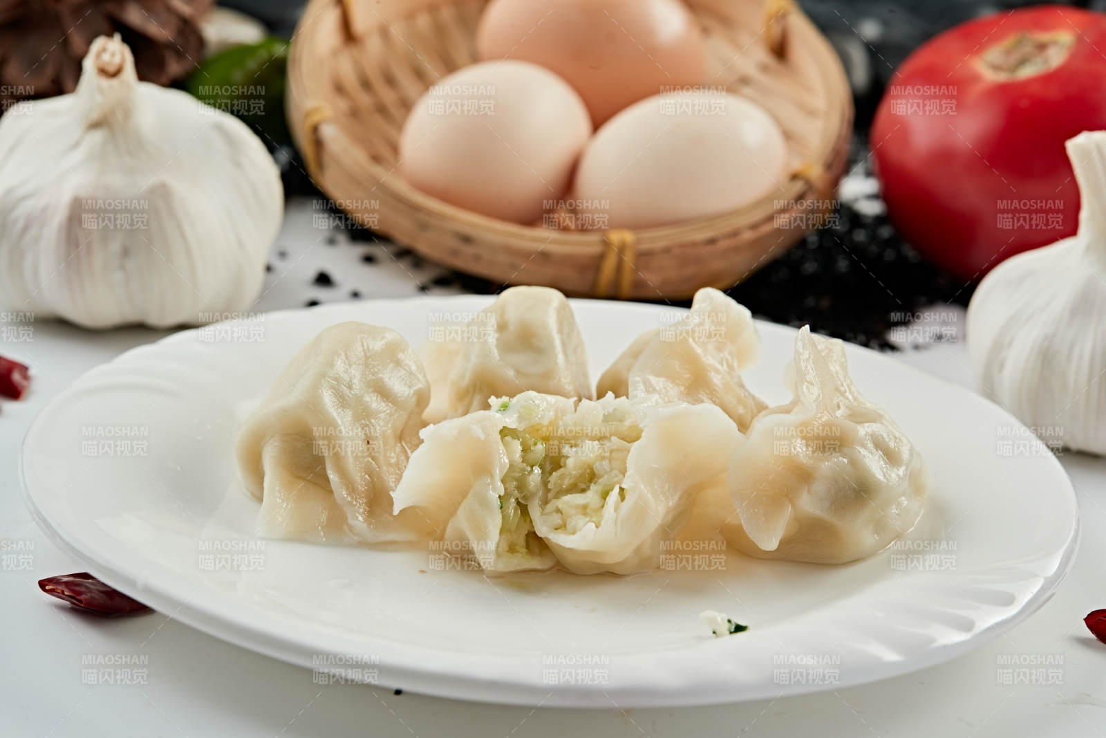 手工蒜泥白肉馅饺子