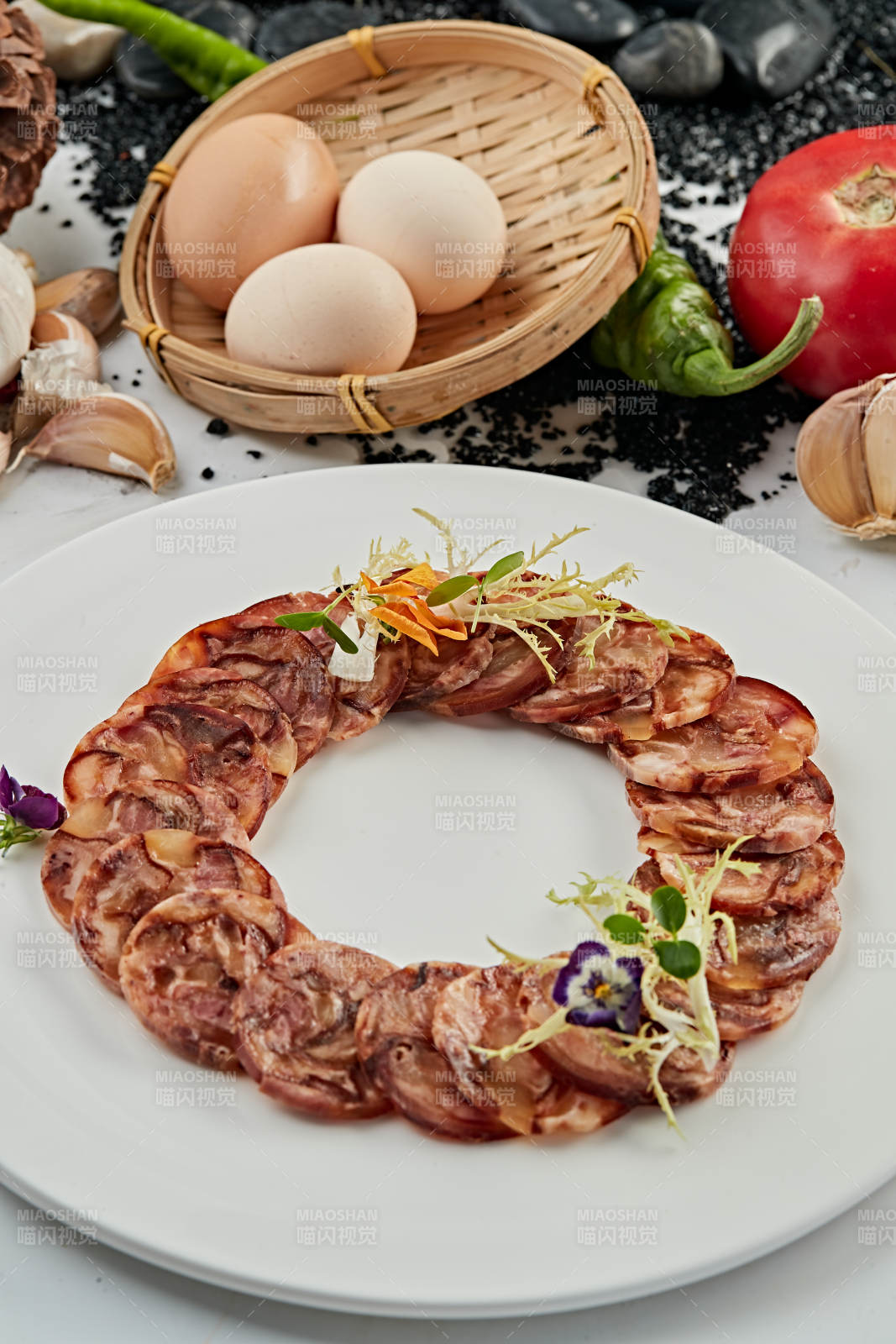 川味熏腊肠切片