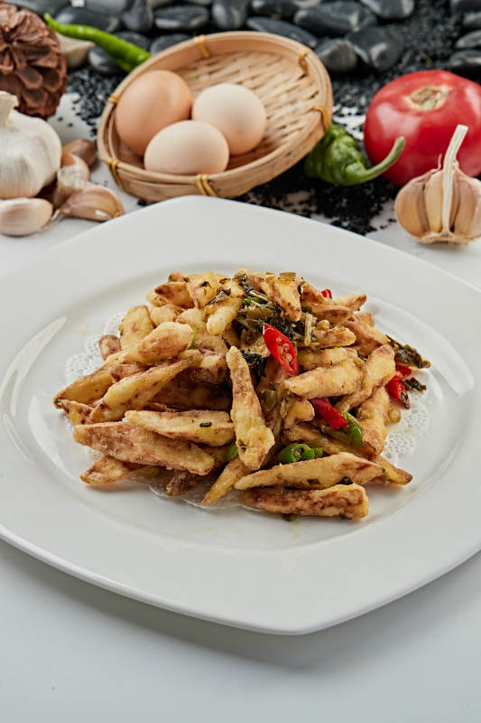 油炸雪里红碎马牙长山药