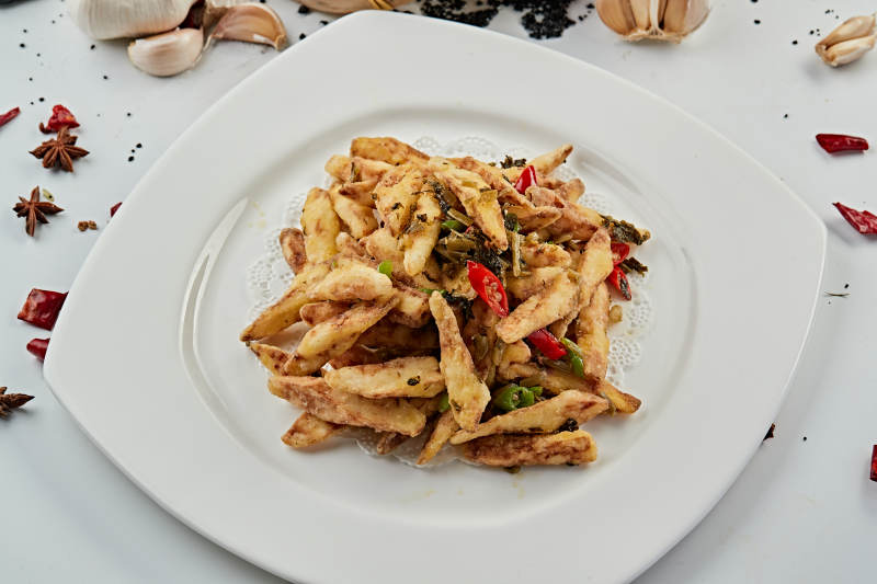 油炸雪里红碎马牙长山药