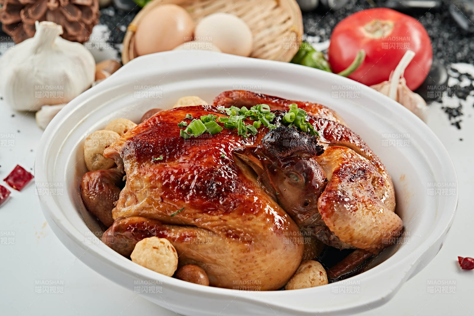 砂锅酱汁盐焗鸡
