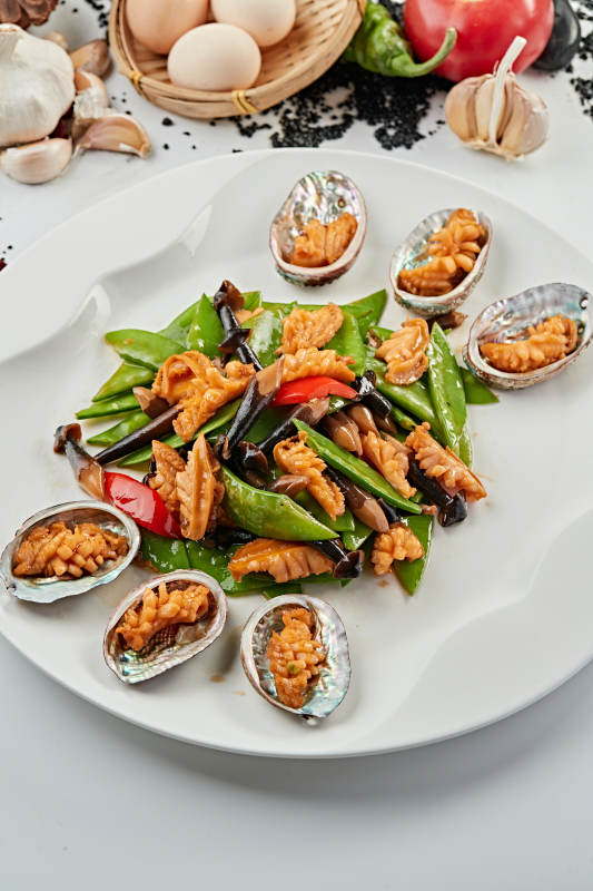 鸡枞荷兰豆小炒鲜鲍鱼