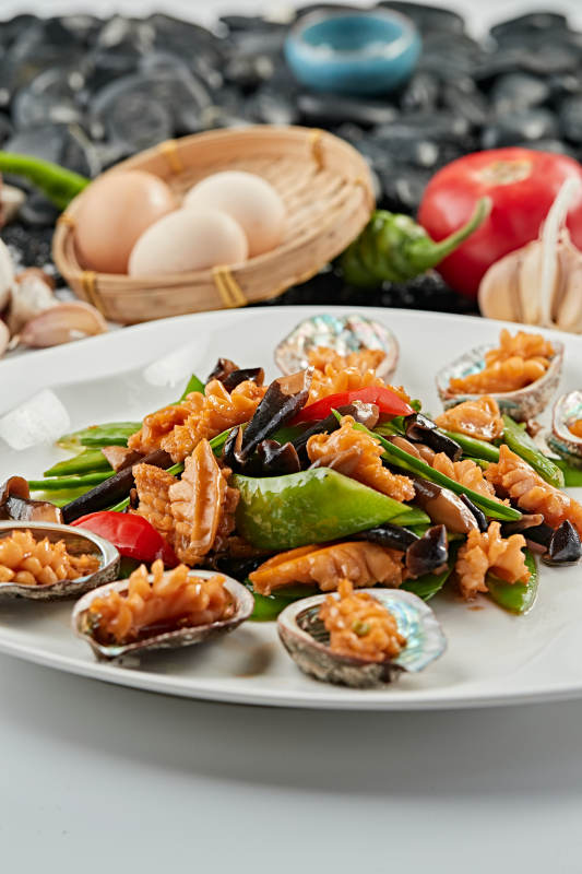 鸡枞荷兰豆小炒鲜鲍鱼