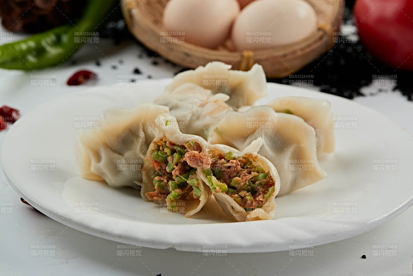 手工鮮豬肉豆角餡餃子