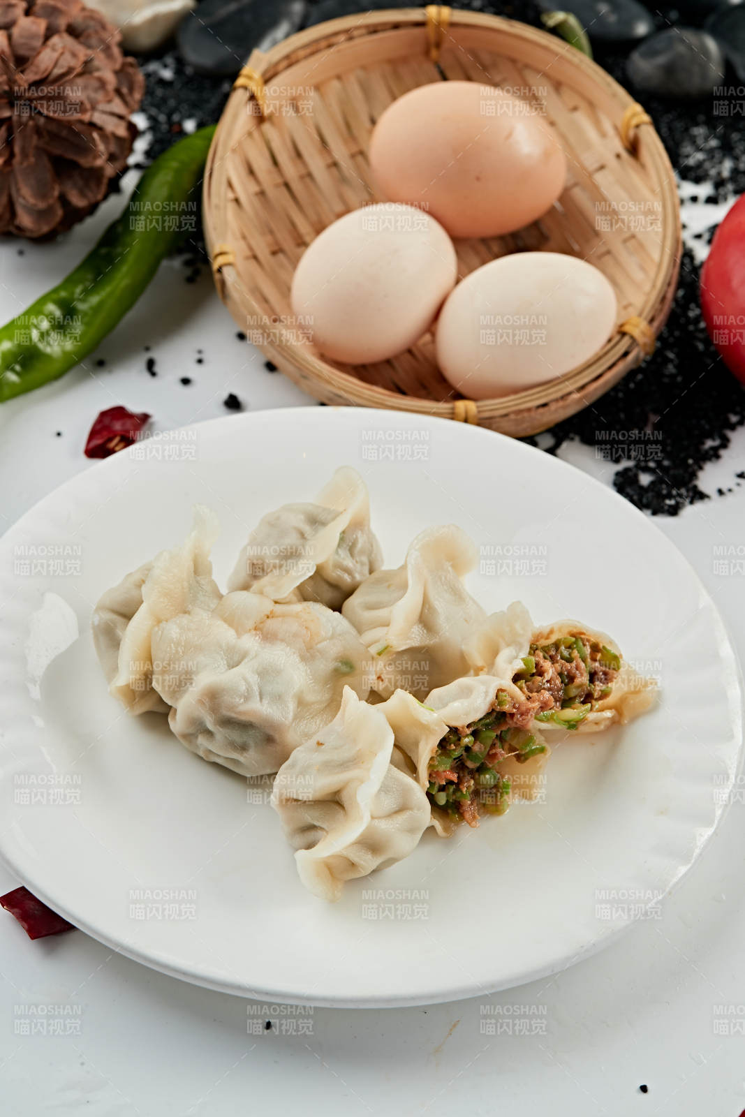 手工鮮豬肉豆角餡餃子