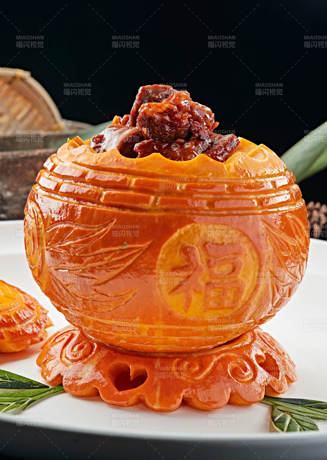 南瓜金盞紅燒鹿肉