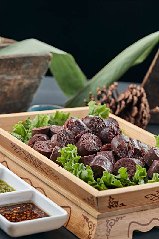 水煮蒜香羊肉血肠