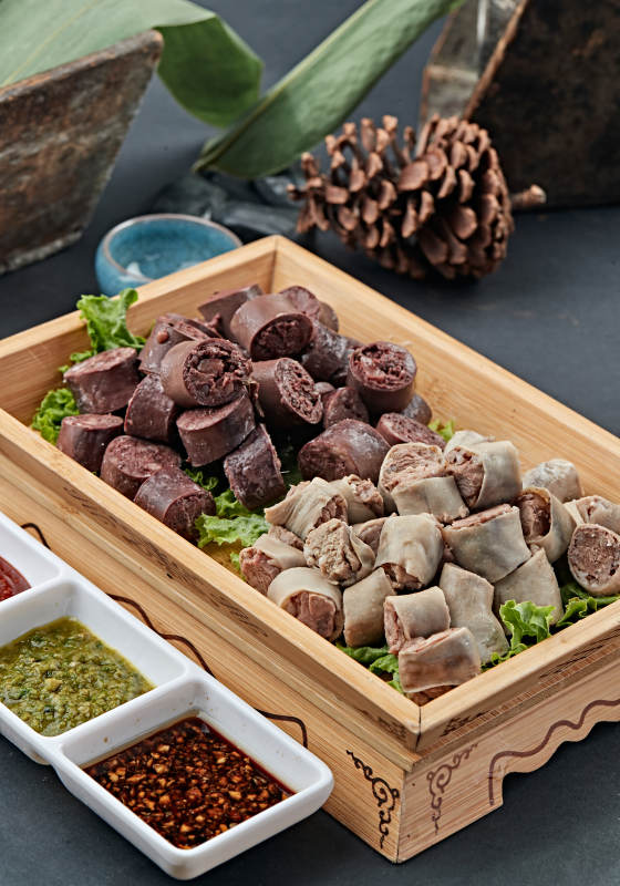 蘸汁蒜香双拼肠肥羊蒜肠灌羊血肠