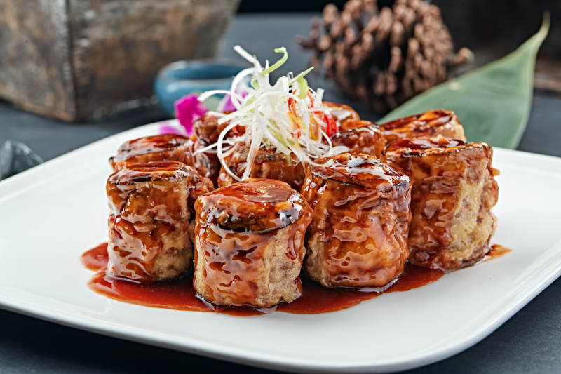 紅燒澆汁肉餡茄子卷