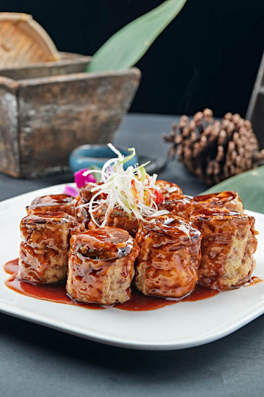 紅燒澆汁肉餡茄子卷