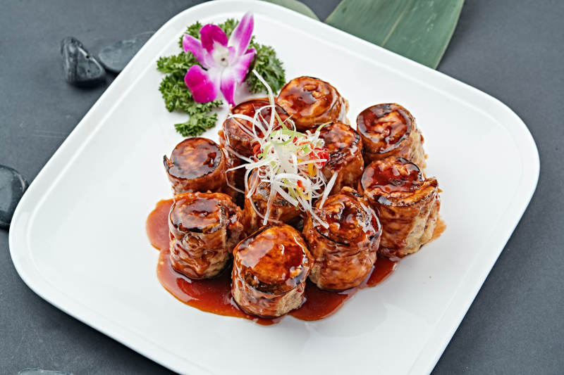 紅燒澆汁肉餡茄子卷