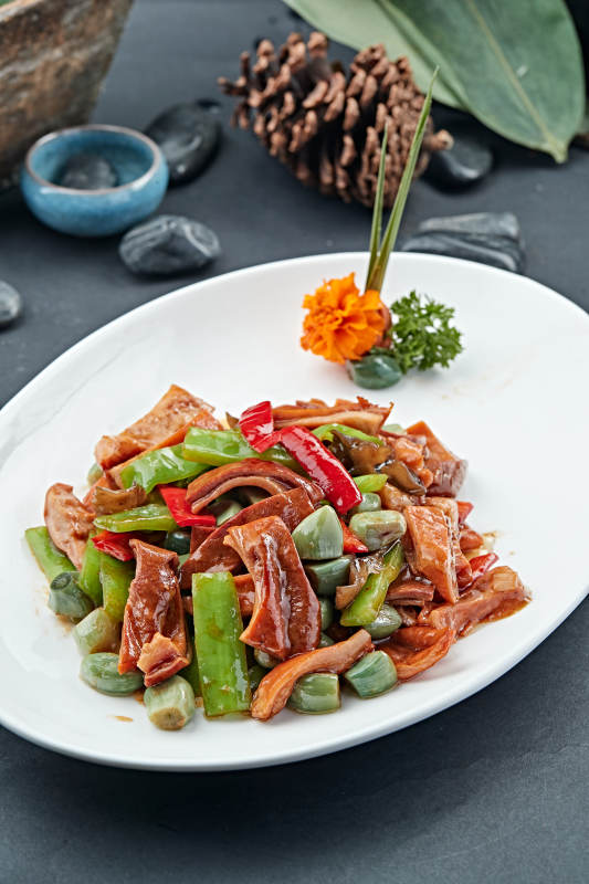 腊八蒜彩椒猪肚条