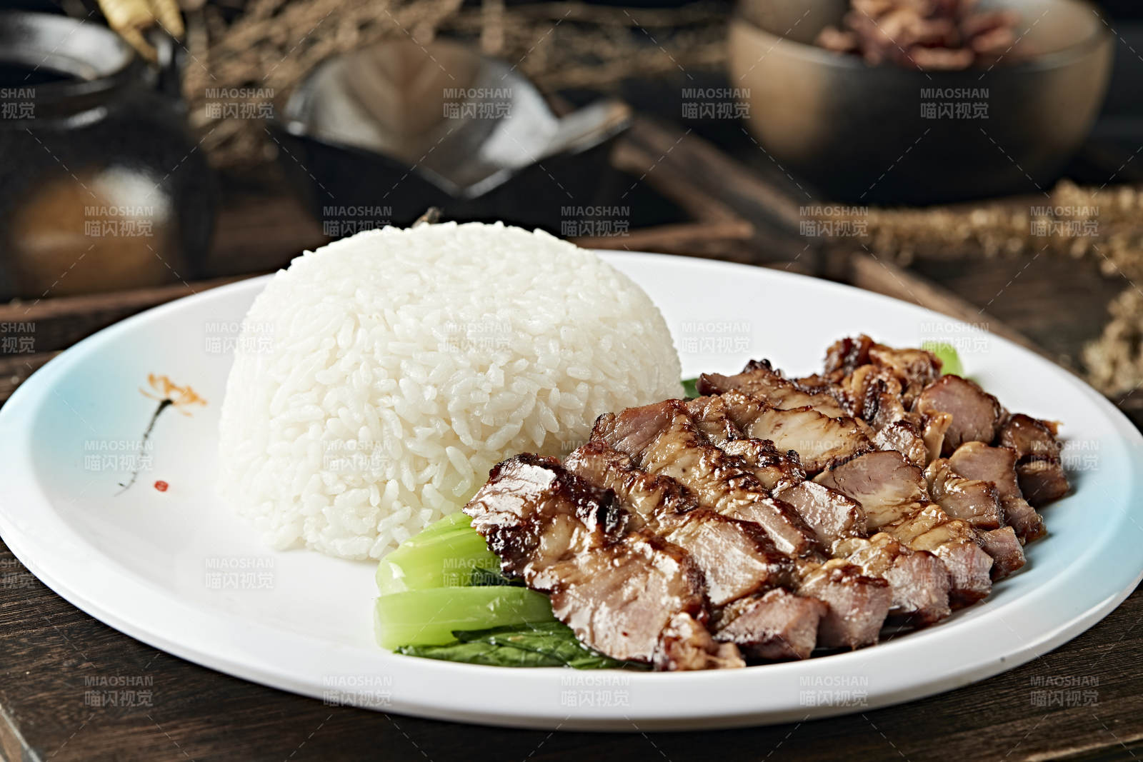 港式茶餐臘味叉燒肉蓋澆飯