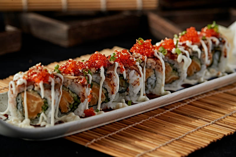 金甲蟹子寿司卷