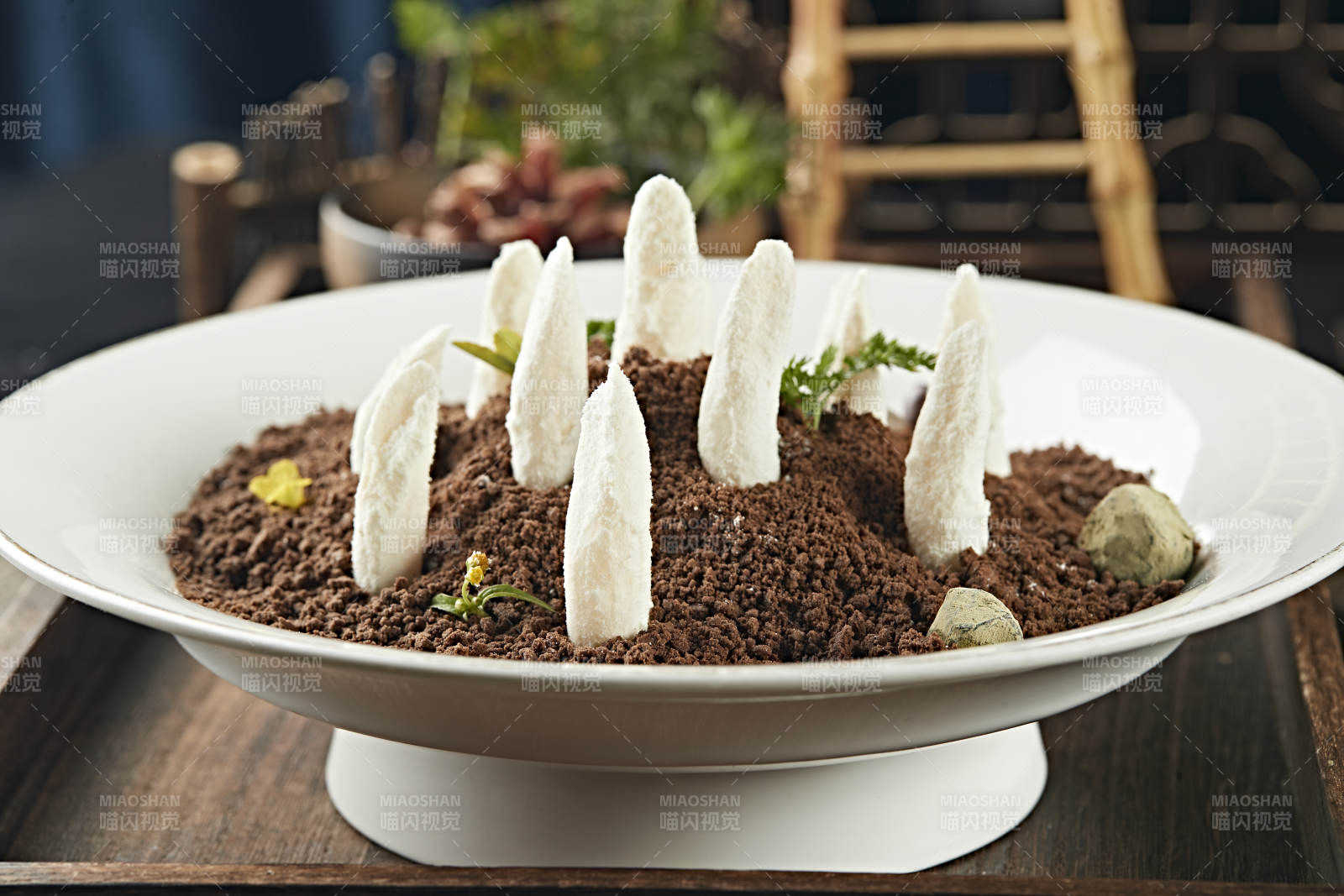 精美盆景巧克力粉糖霜长山药