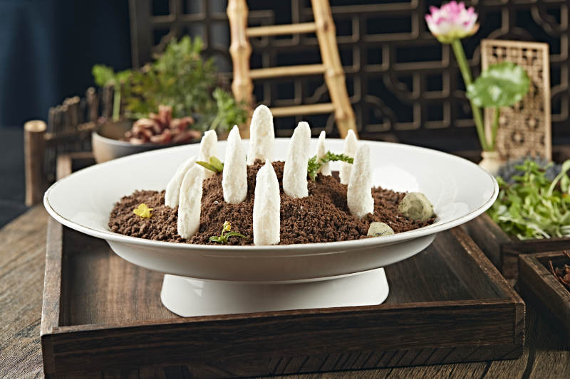 精美盆景巧克力粉糖霜长山药