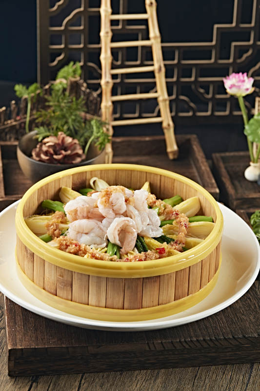 蒜蓉菜心娃娃菜蒸大虾仁