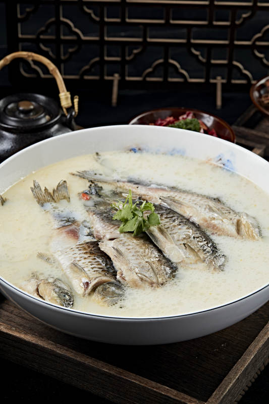 奶汤炖野生高背鲫鱼