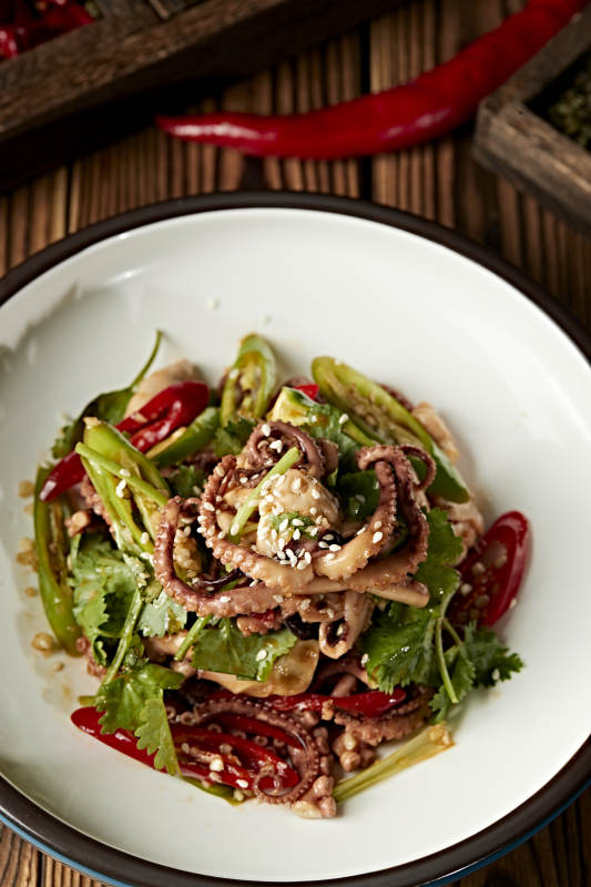 香菜辣椒巧拌鱿鱼须