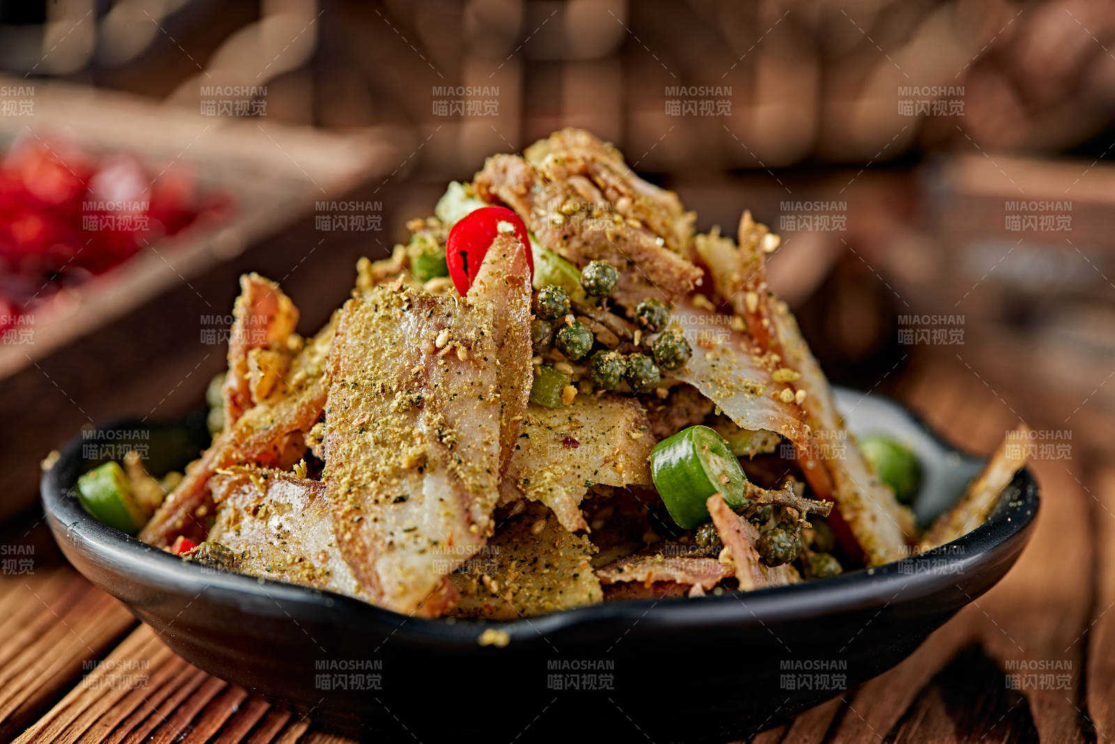 藤椒椒麻烟熏猪五花肉切片