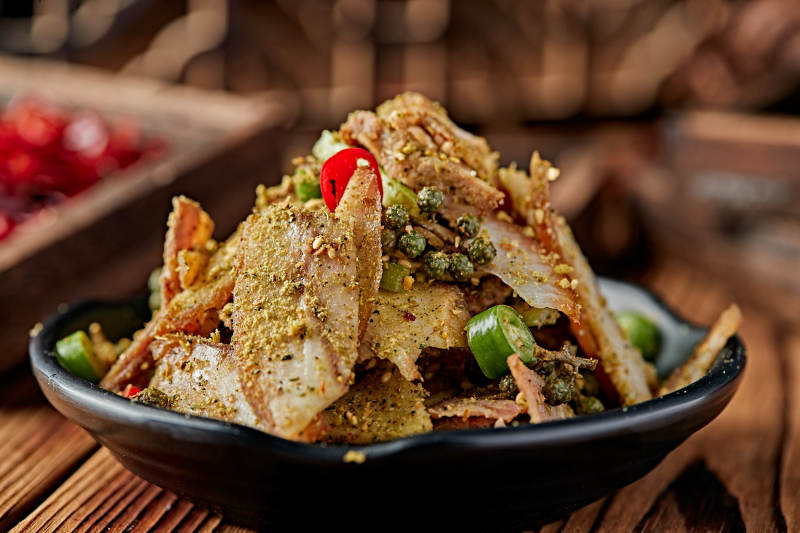 藤椒椒麻烟熏猪五花肉切片