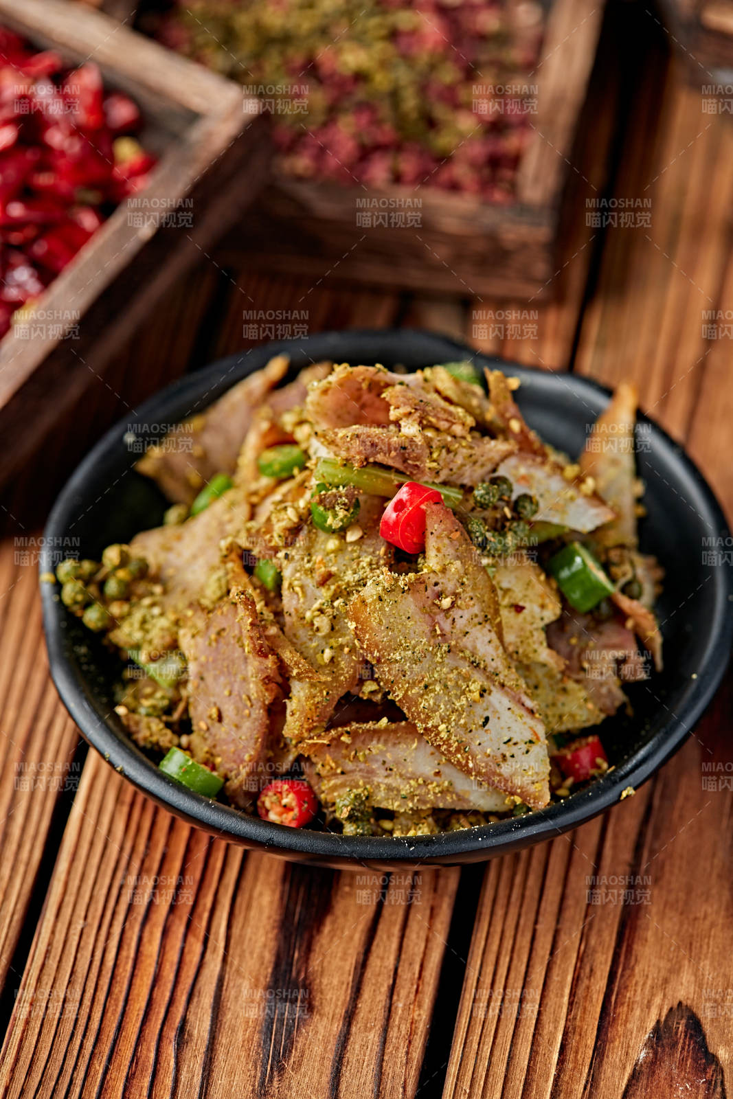 藤椒椒麻烟熏猪五花肉切片