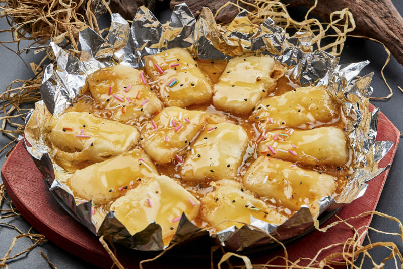 木托鐵板蜜汁奶豆腐切片